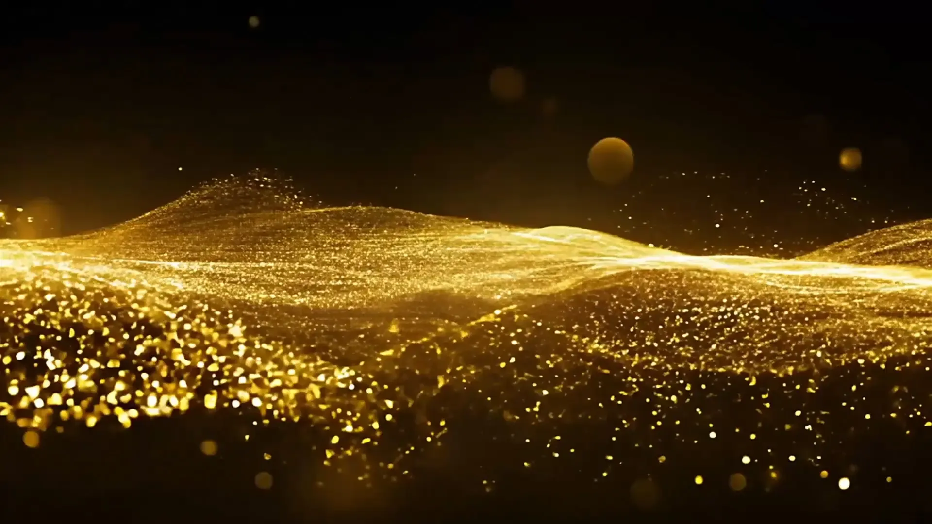 Golden Particle Wave Flow Overlay for Luxury Cinematic Animations